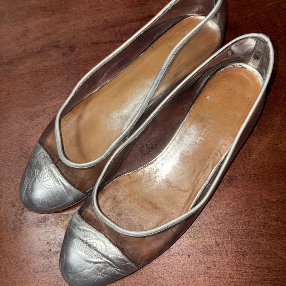 Chanel Peep Toe Clear Ballet Flat